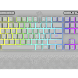Teclado gamer Redragon Shiva K512 RGB QWERTY español latinoamérica color blanco con luz RGB